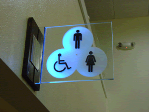 Illuminated Restroom Sign