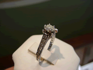 Diamond Ring with Diamonded & Engraved Band