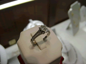 Diamond Ring with Diamonded & Engraved Band